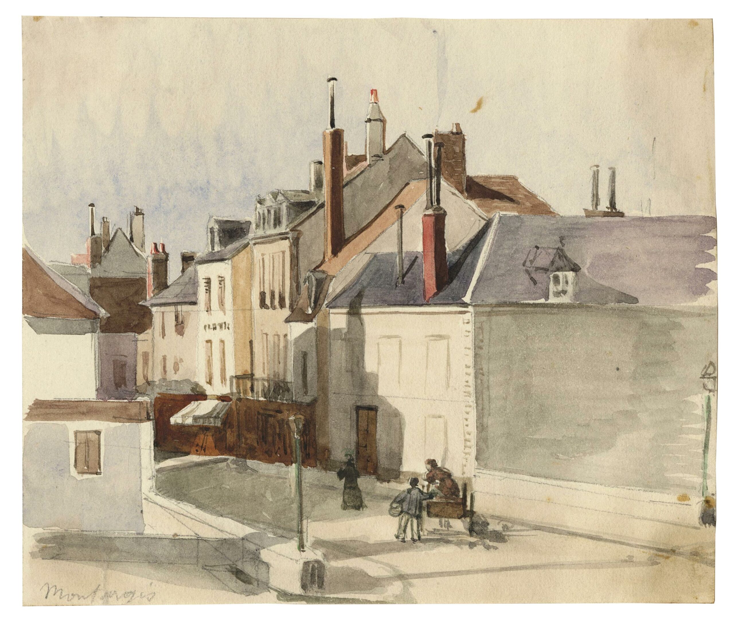 MEQUILLET Gustave — Rue animée de Montargis