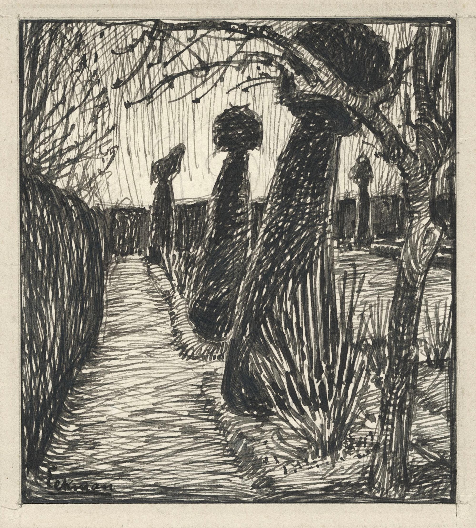 EEKMAN Nicolaas Mathijs — Jardin entouré d’une haie