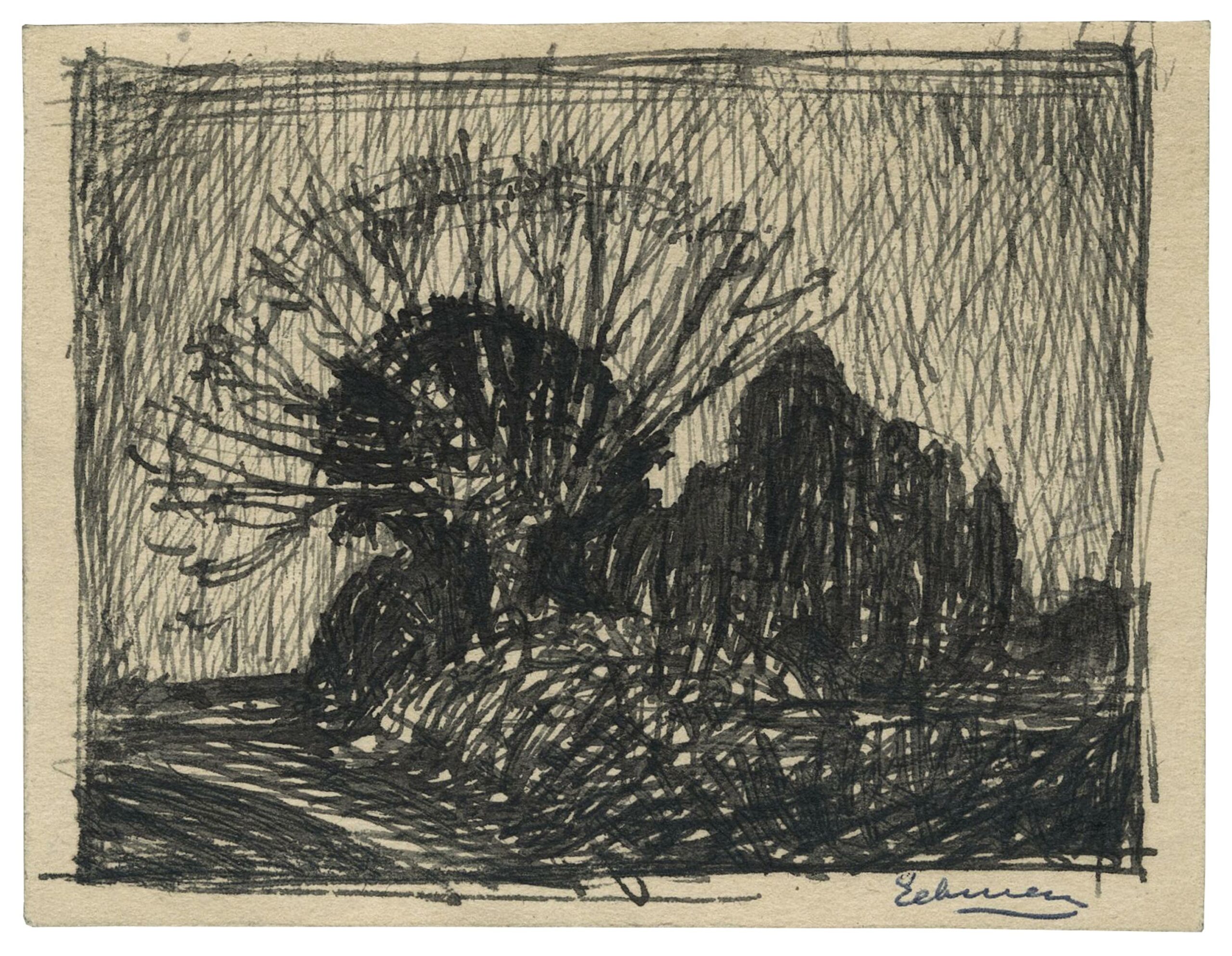 EEKMAN Nicolaas Mathijs — Arbre têtard sous la pluie