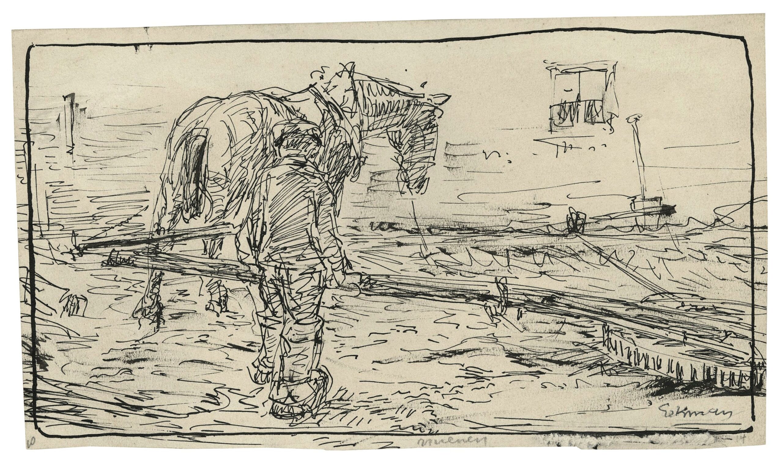 EEKMAN Nicolaas Mathijs — Le paysan labourant ses terres, Nuenen