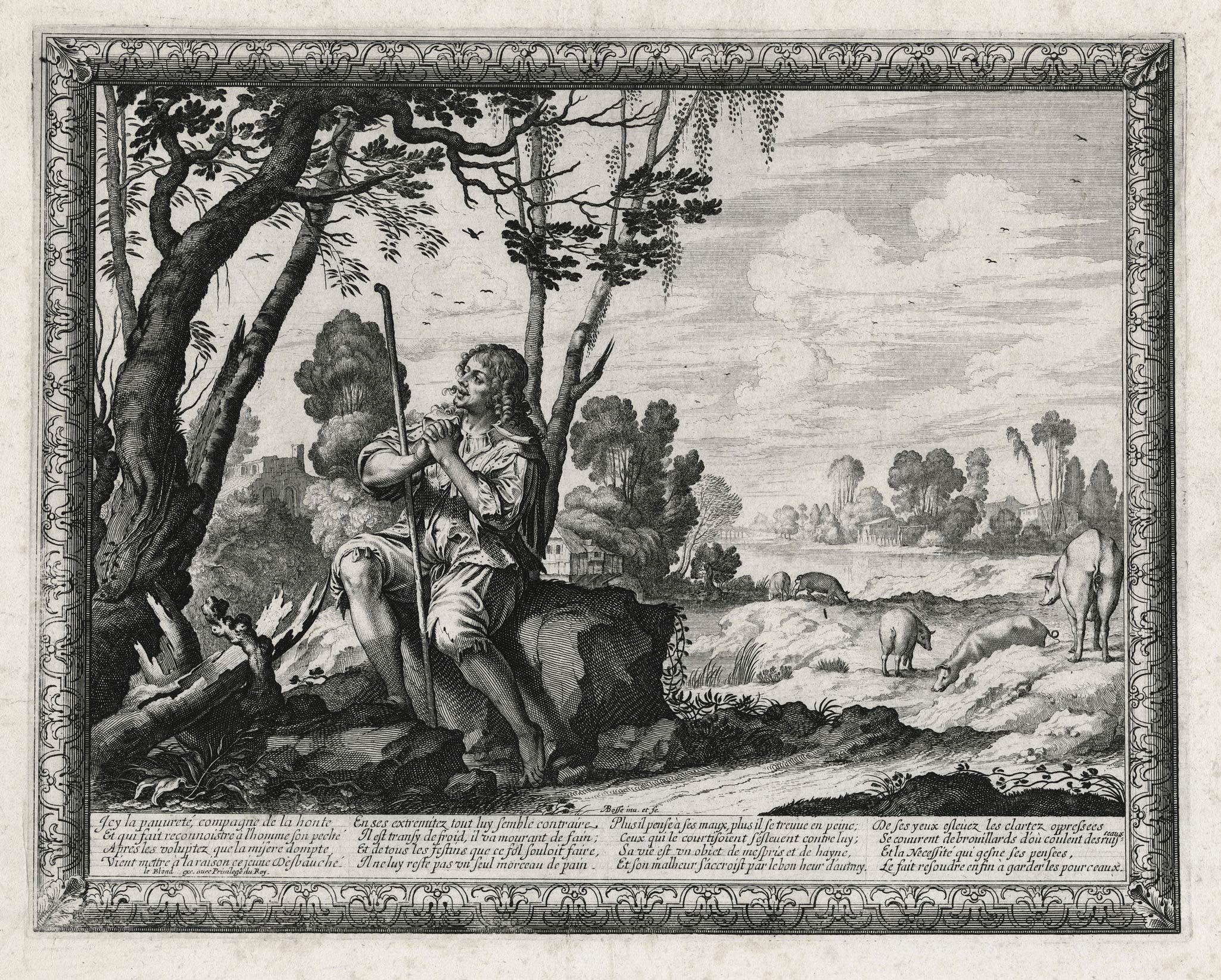 BOSSE Abraham — Le Fils prodigue réduit à garder des cochons