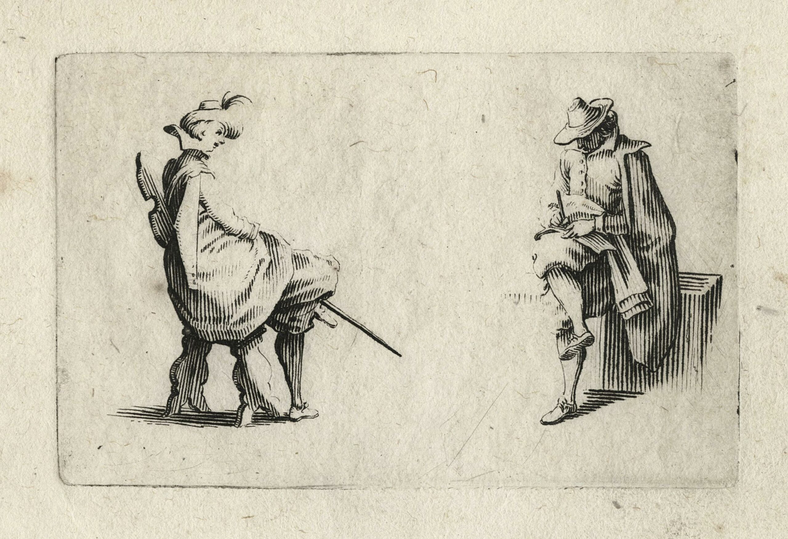 CALLOT Jacques — Deux personnages assis