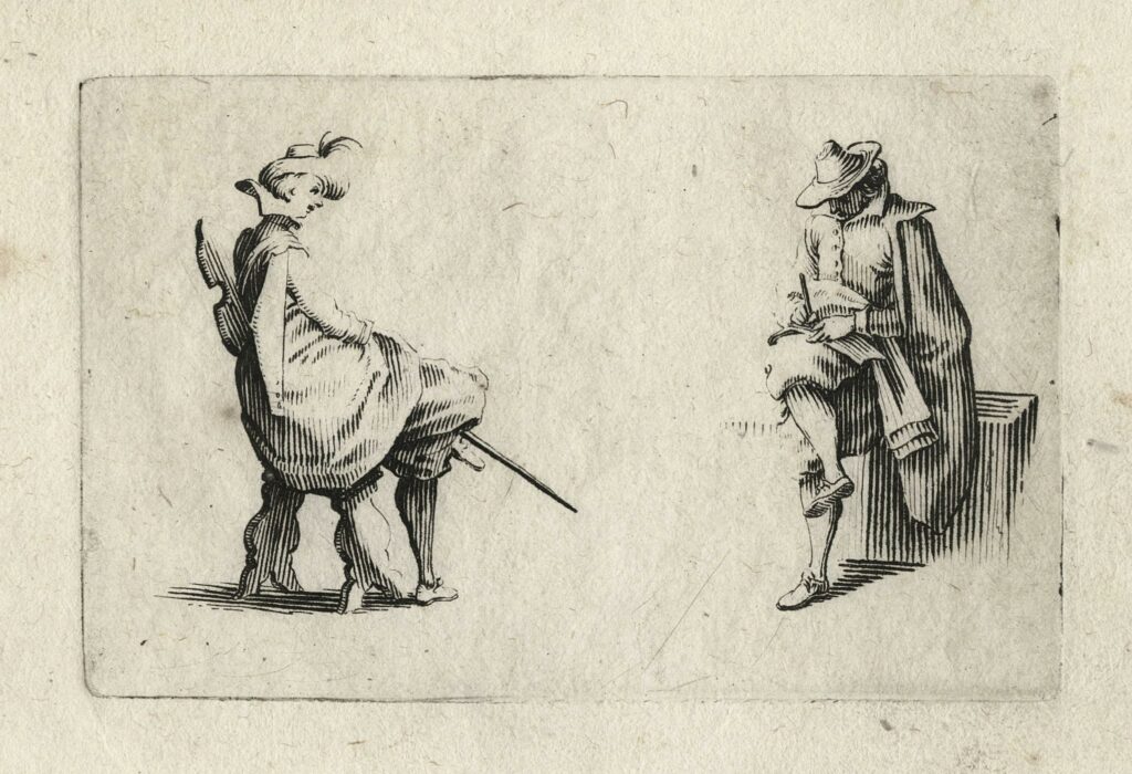 Callot – Deux personnages assis