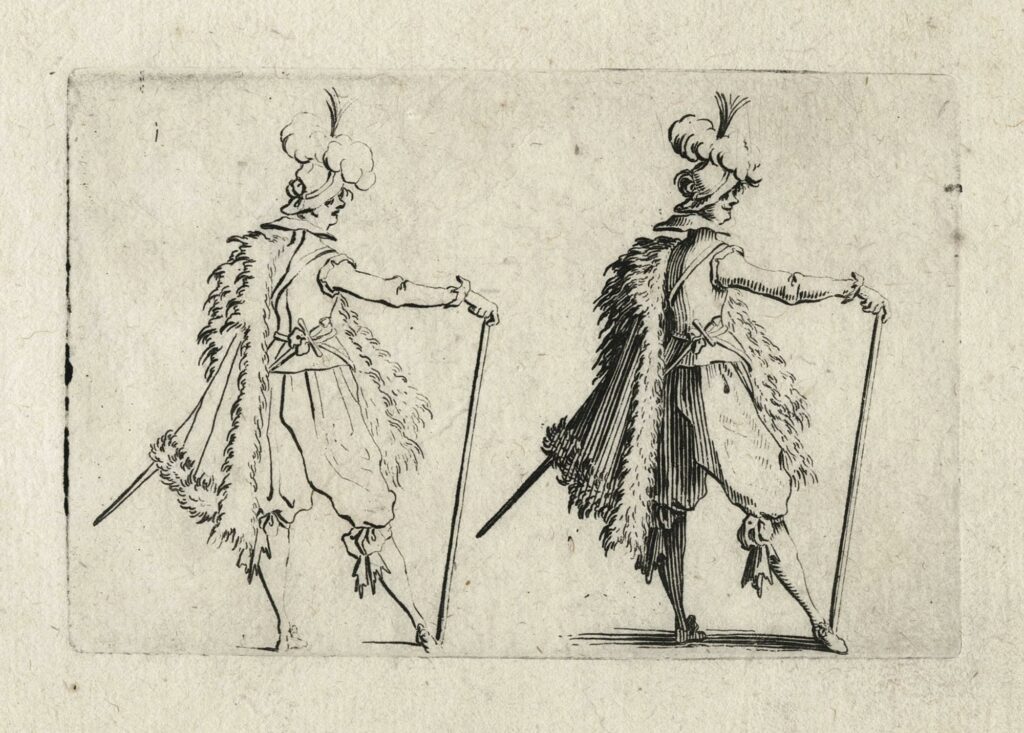 Callot – Le gentilhomme au manteau posé sur la hanche
