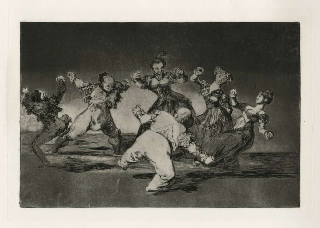 Goya – Si Marina bayló, tome lo que halló (Trois majos et trois majas dansant)