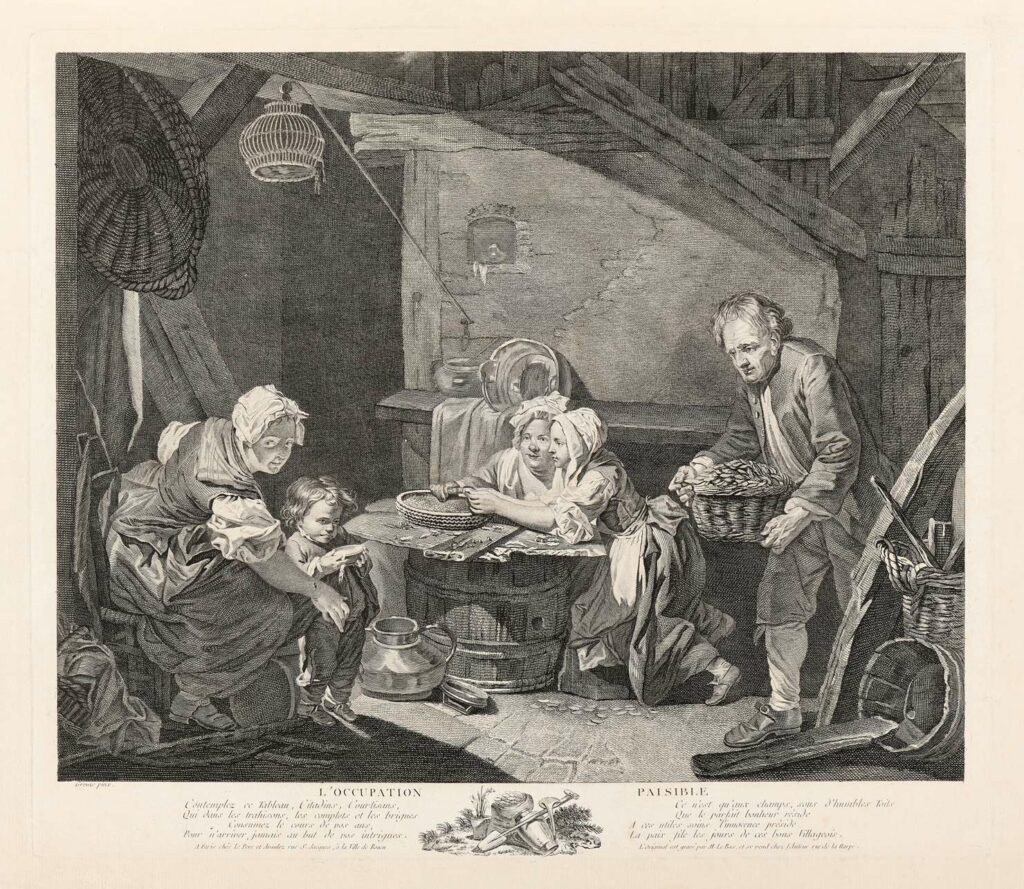 Greuze – L’occupation paisible ou Les écosseuses de pois