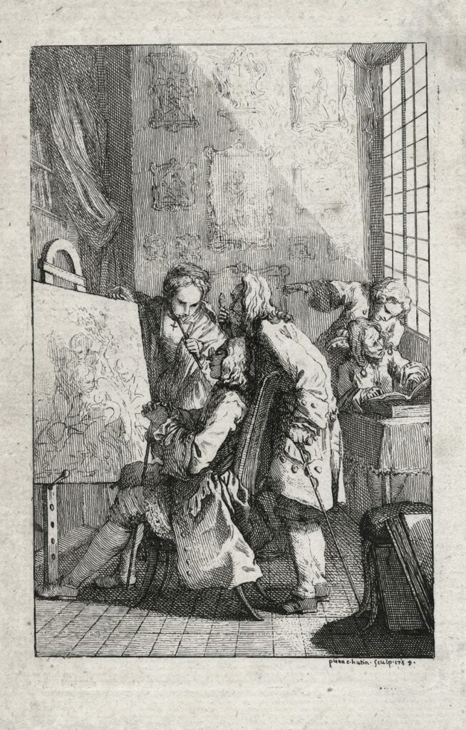 Hutin – Quatre amateurs dans l’atelier d’un peintre