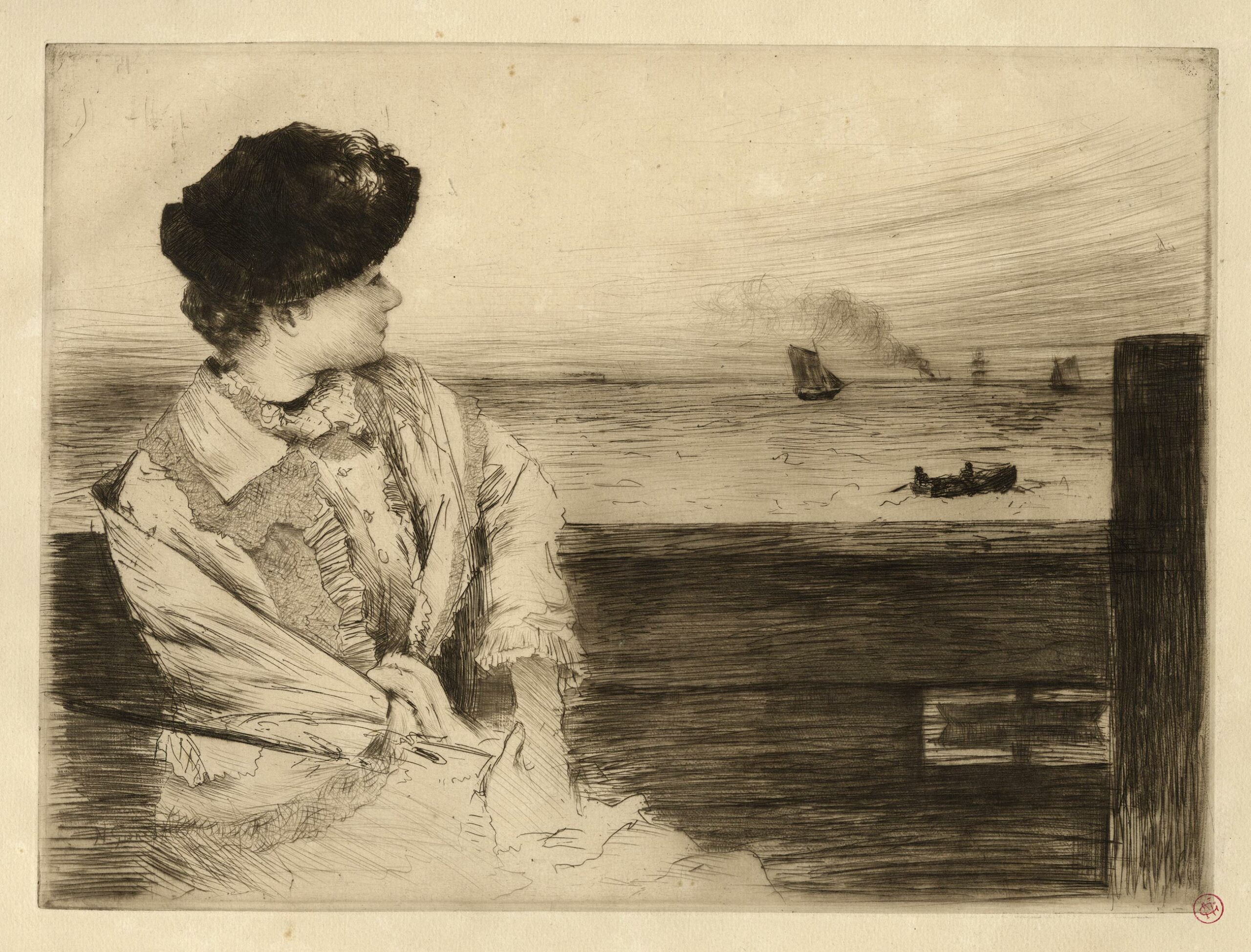 Norbert GOENEUTTE, Le Tréport. On the Pier, 1884, Entre 1884 et 1887, Galerie Paul Prouté Paris