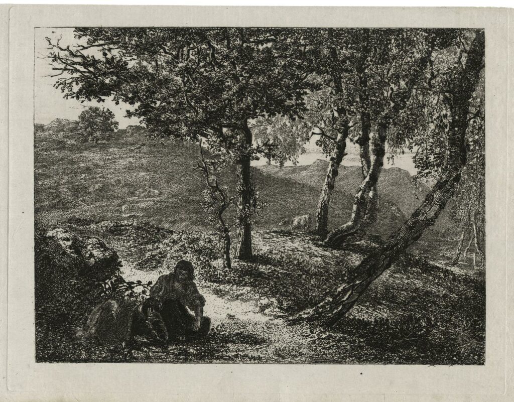 Saint-Marcel – Le berger et la bergère conversant en forêt de Fontainebleau