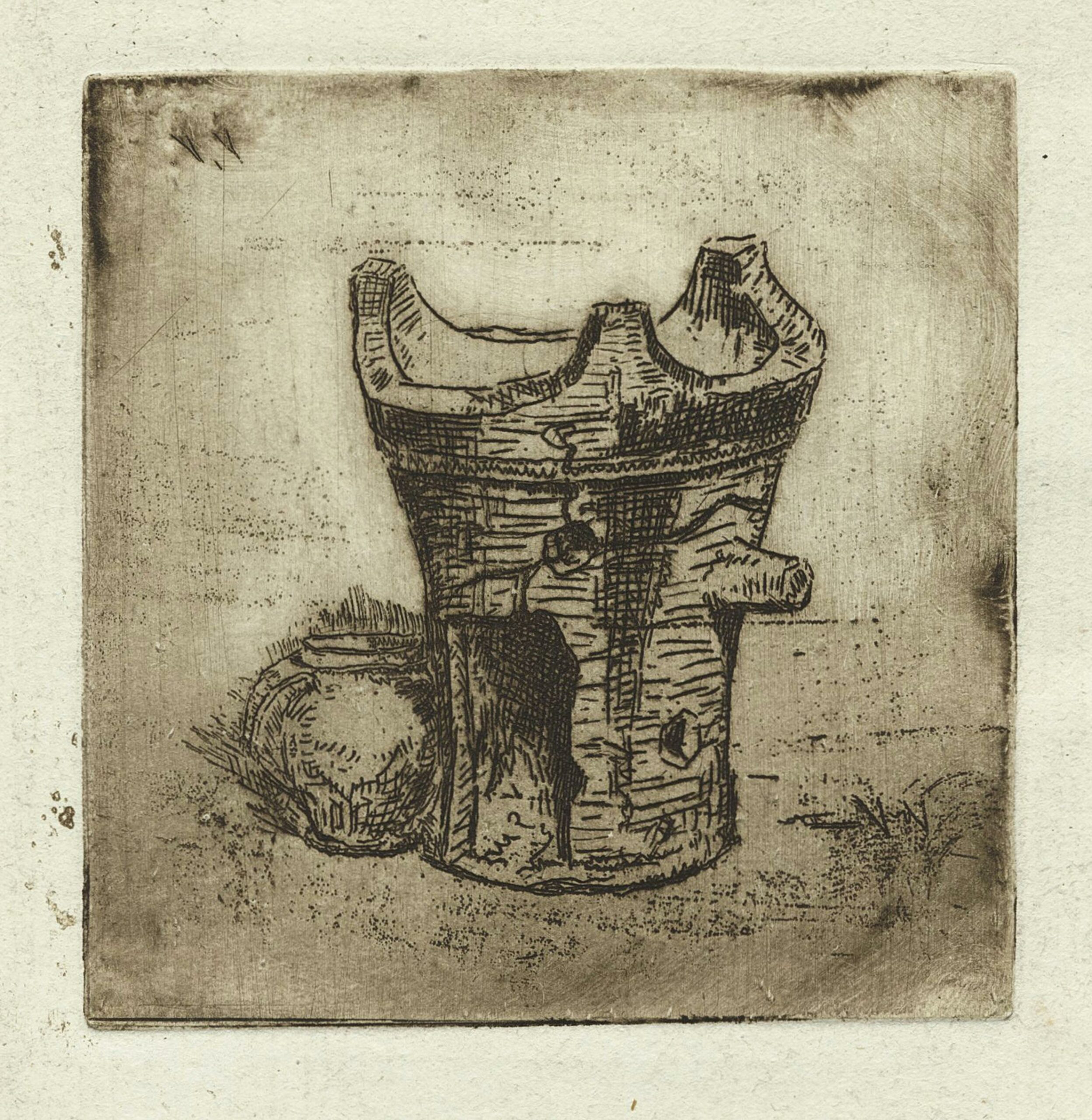 Victor VIGNON, Stove and small pitcher, Gravure originale à l&rsquo;eau-forte et aquatinte, Galerie Paul Prouté Paris