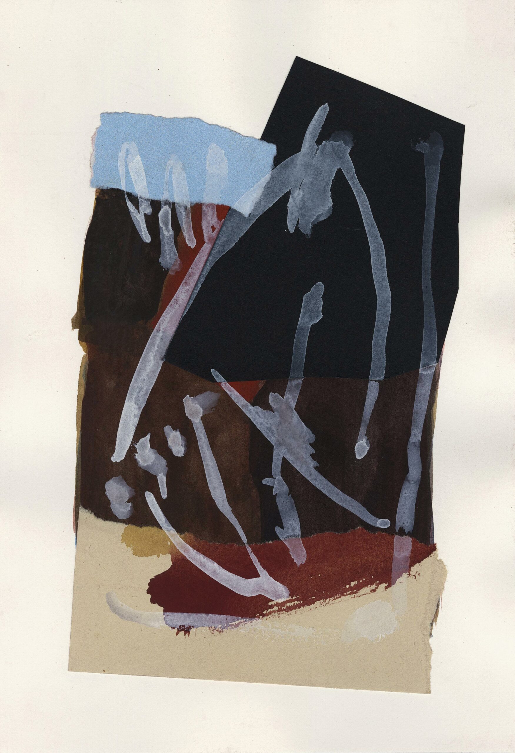 Pierre SKIRA, Untitled, Aquarelle, gouache et collage sur papier fort, Galerie Paul Prouté Paris