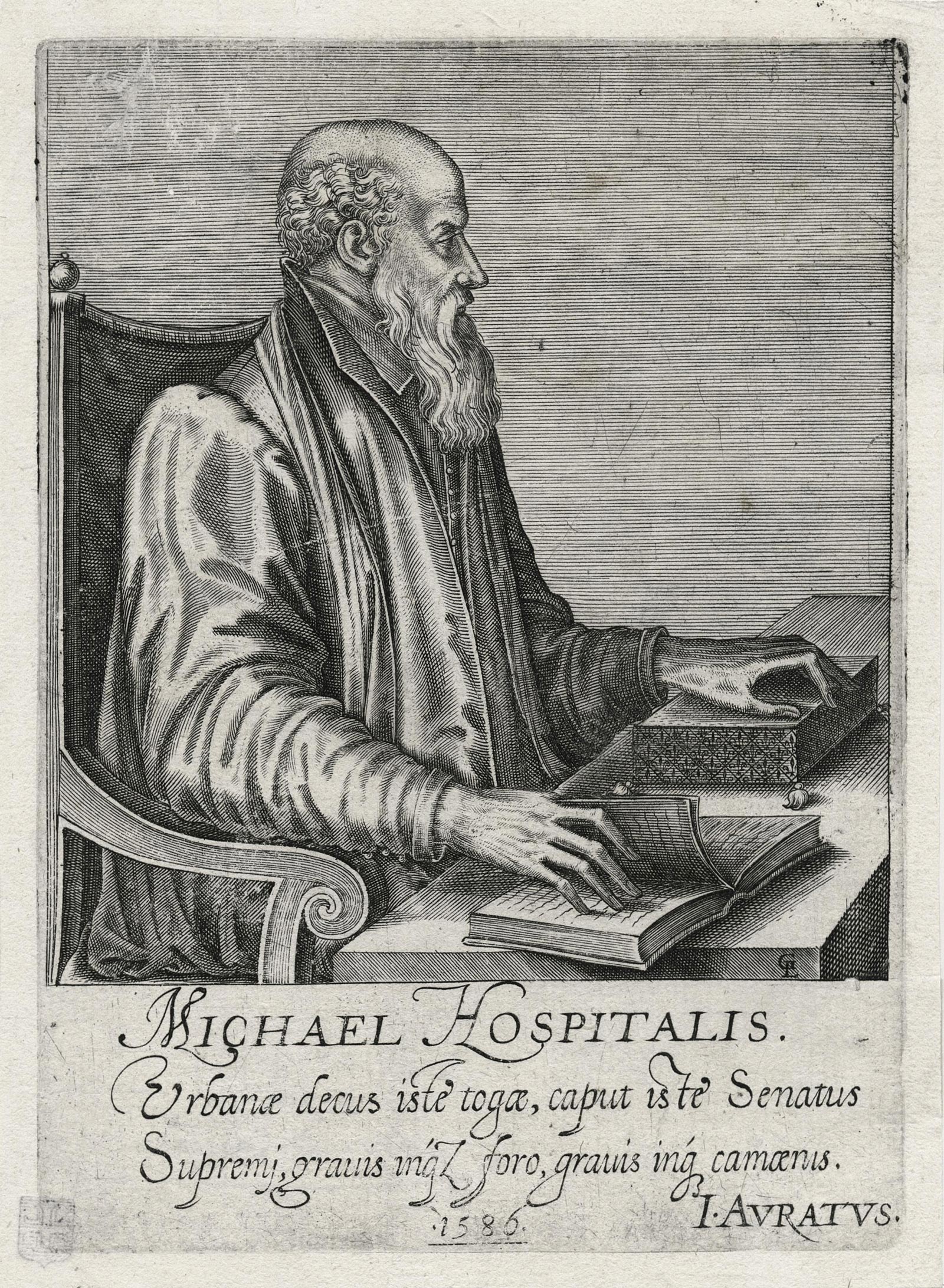 Léonard GAULTIER, Michel de L’Hospital, chancelier de France, 1586, Gravure originale au burin, Galerie Paul Prouté Paris
