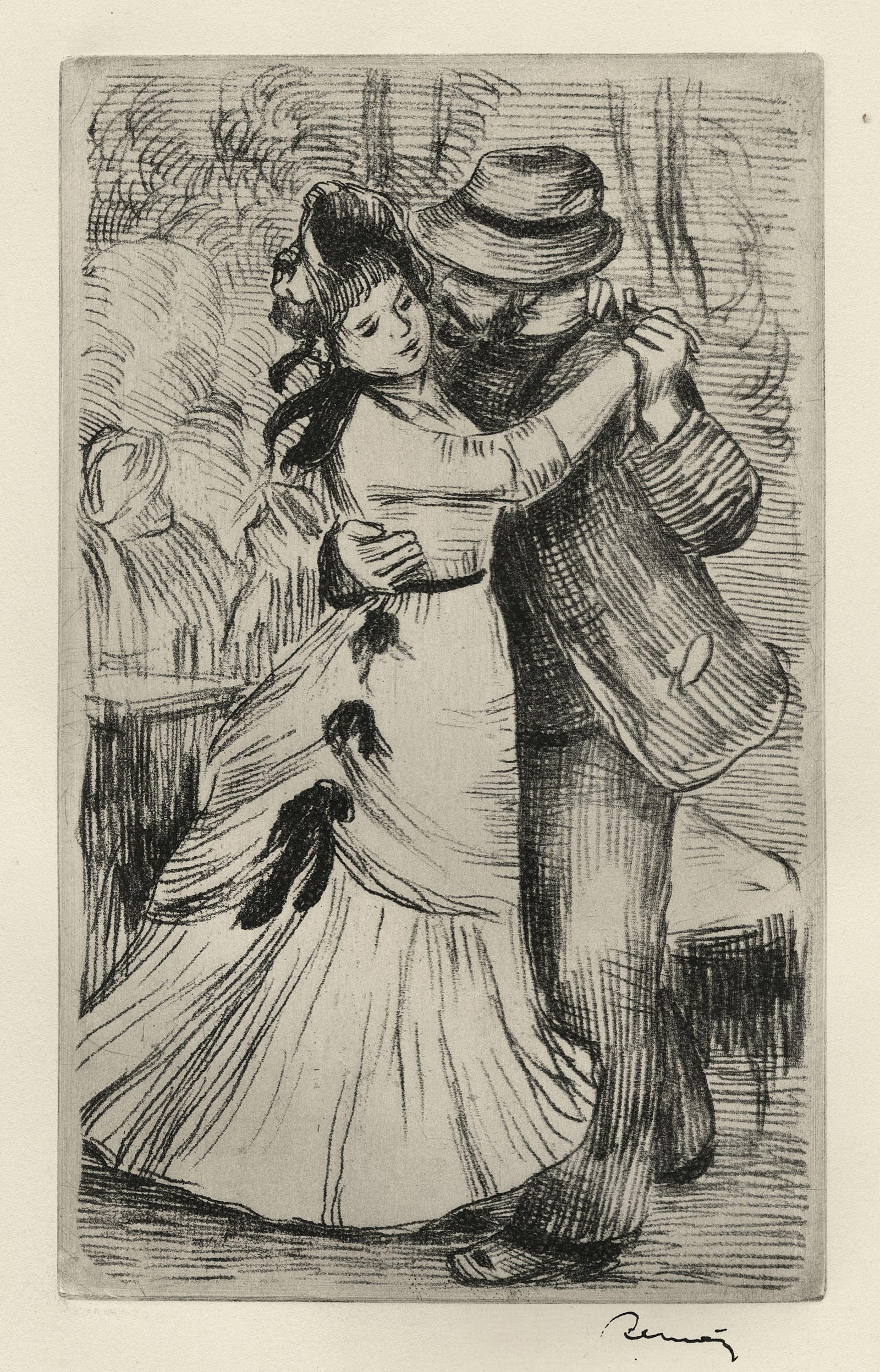 Pierre-Auguste RENOIR, La danse à la campagne, 1890, Deuxième planche, vers 1890., Galerie Paul Prouté Paris