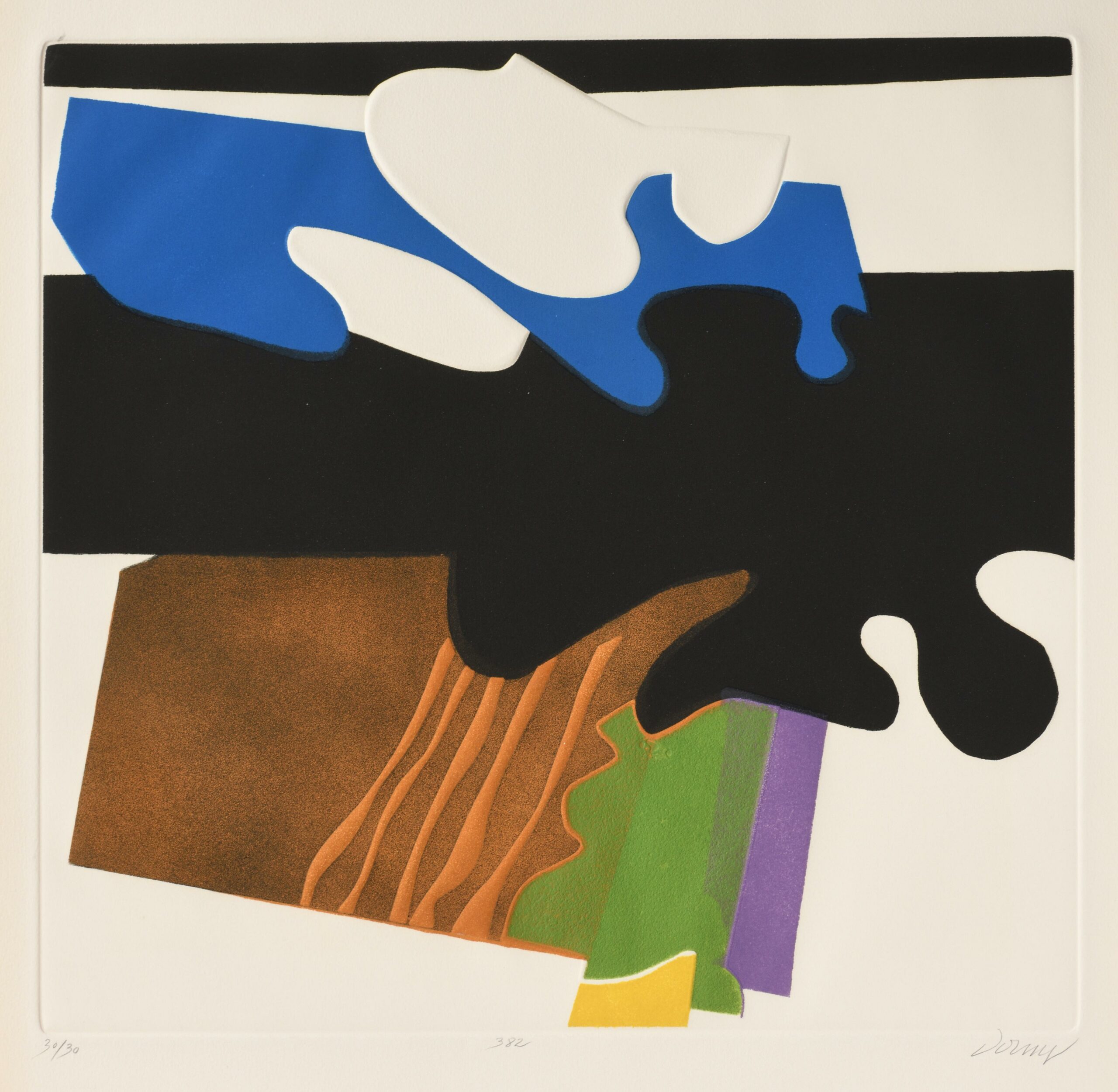 Bertrand DORNY, Sans titre, 1979, Gravure originale à l&rsquo;aquatinte, deux zincs et une pièce émerisée, six couleurs, Galerie Paul Prouté Paris