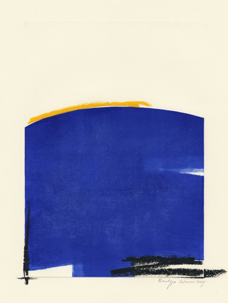 Labrunie – Sans titre (composition en bleu, noir et jaune)