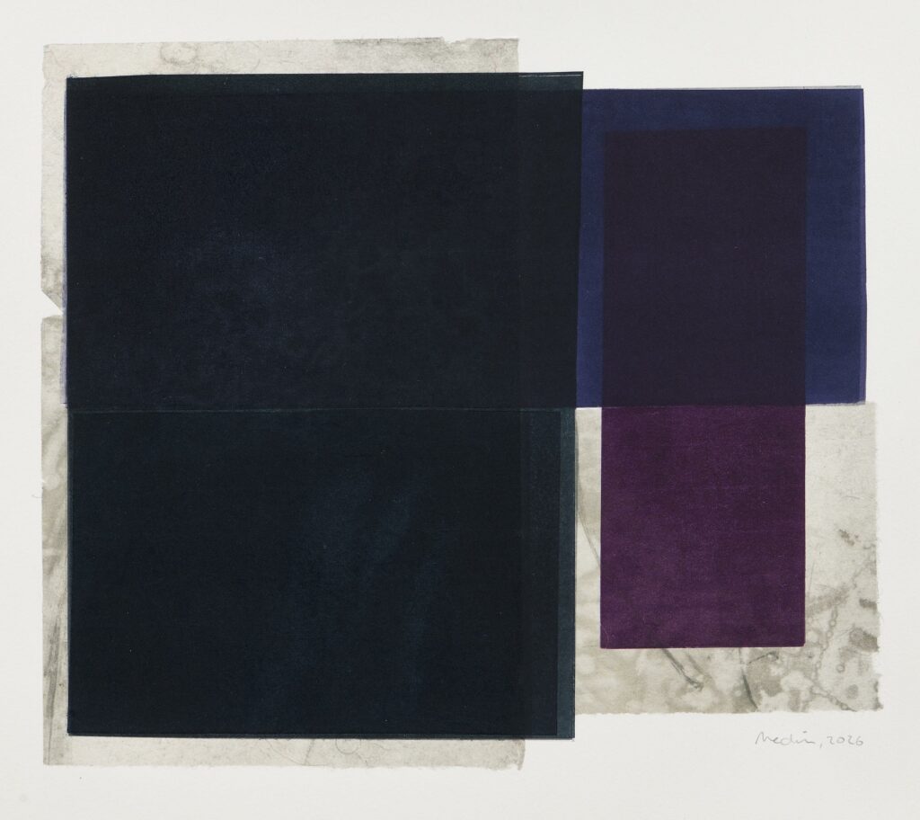 Medir – Epigrafías opuestas (composition en violet et bleu)