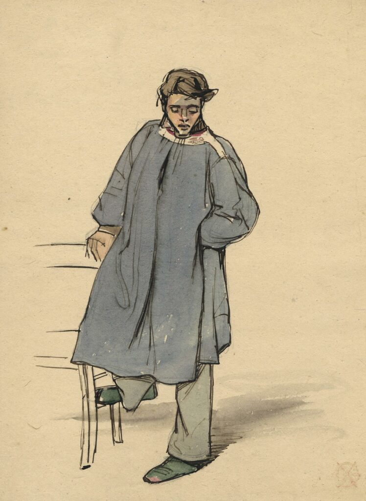 Gavarni – Homme en blouse bleue (autoportrait présumé)