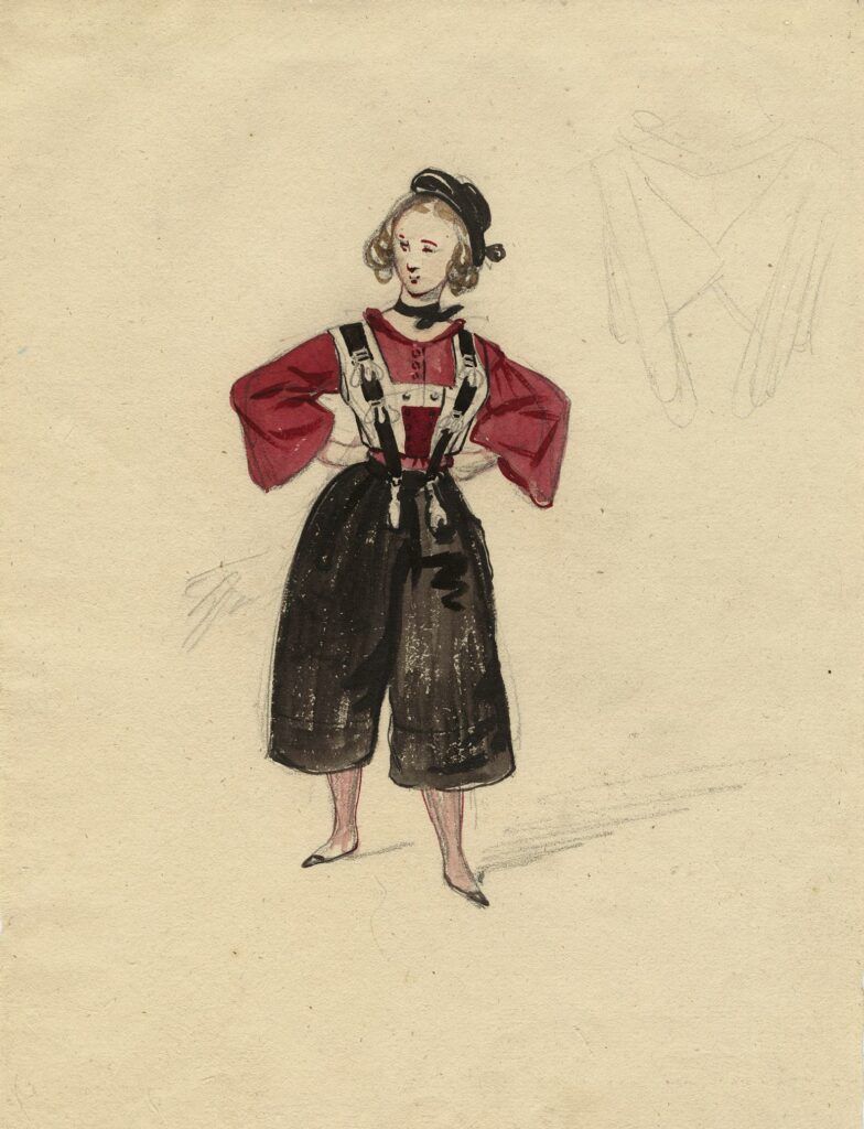 Gavarni – Femme en costume