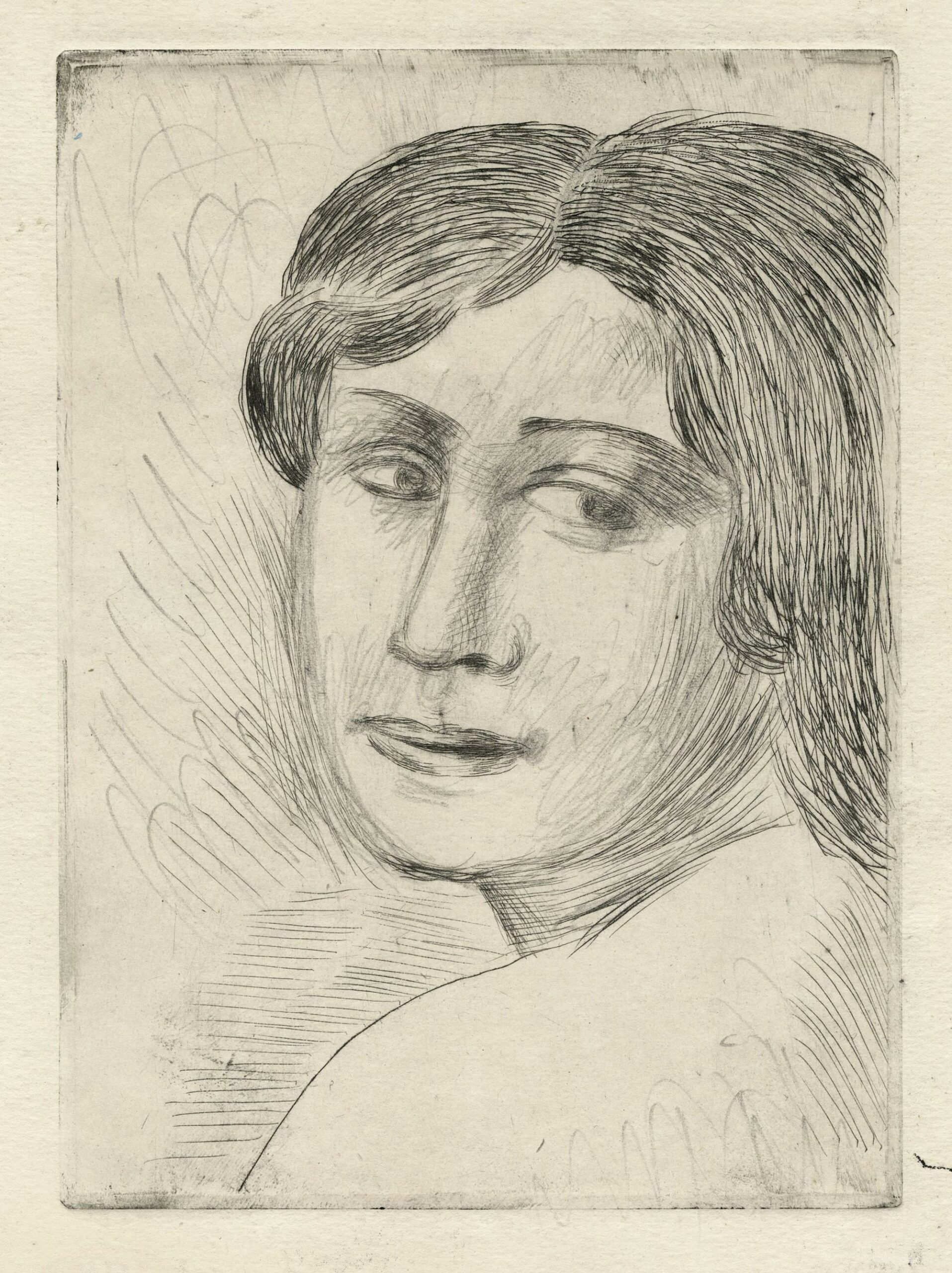 André DERAIN, Tête de femme, 1920, Gravure originale à la pointe sèche, Galerie Paul Prouté Paris