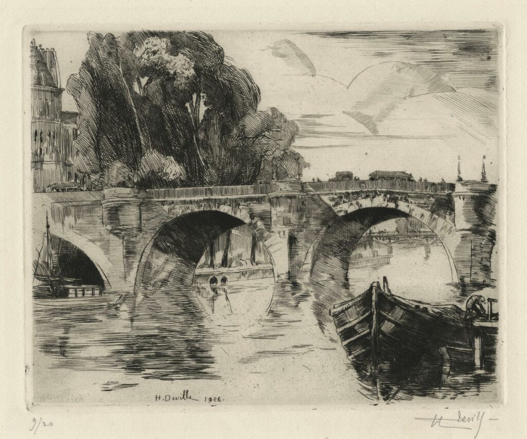 Deville – Le pont Neuf au petit bras de la Seine