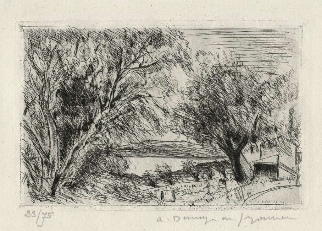 Dunoyer de Segonzac – Saint-Tropez, La ferme à l’aire (petite planche)