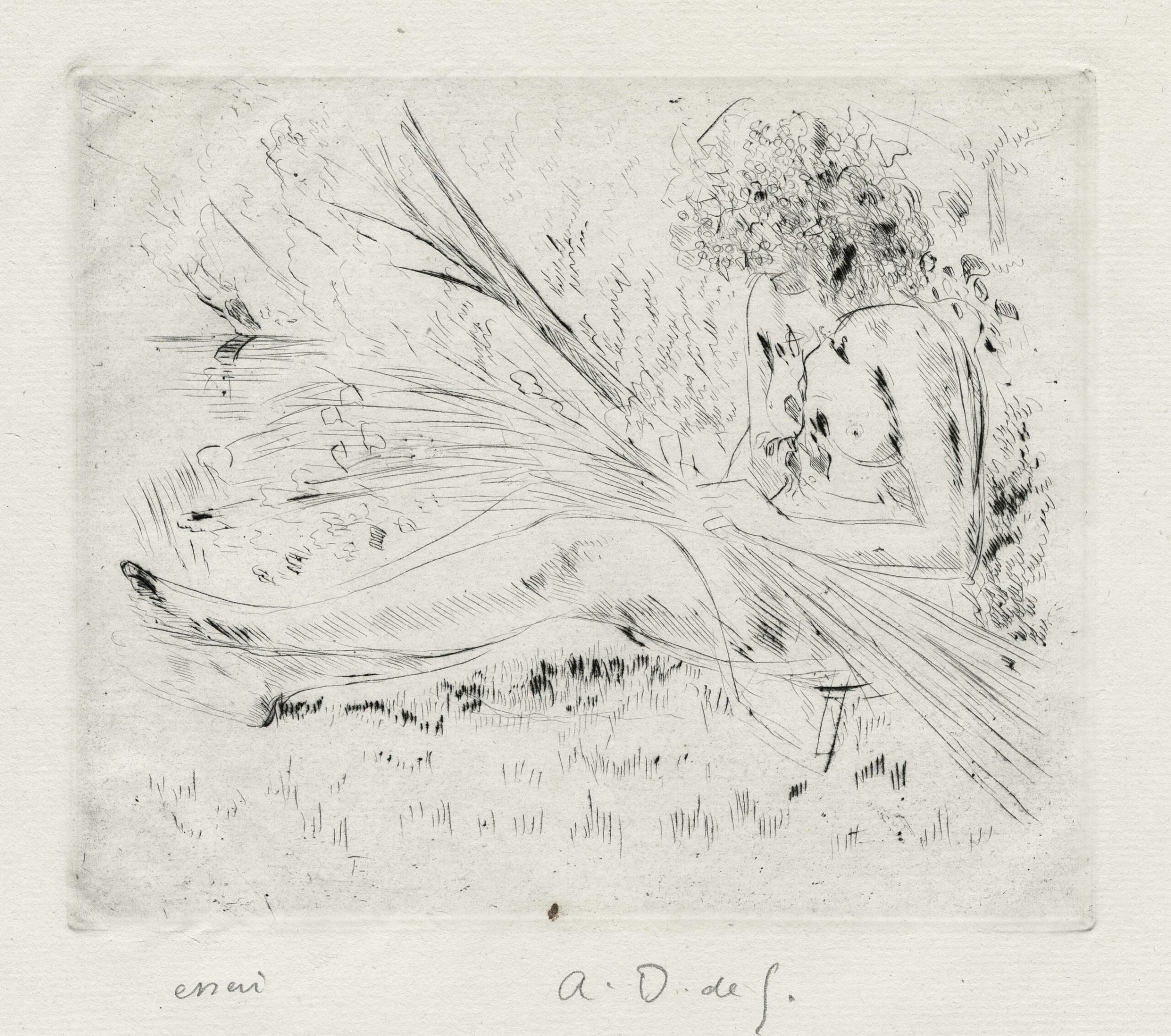 Albert-André-Marie DUNOYER DE SEGONZAC, Petite Bacchante, 1947, Illustration pour les Géorgiques de Virgile, 1947., Galerie Paul Prouté Paris