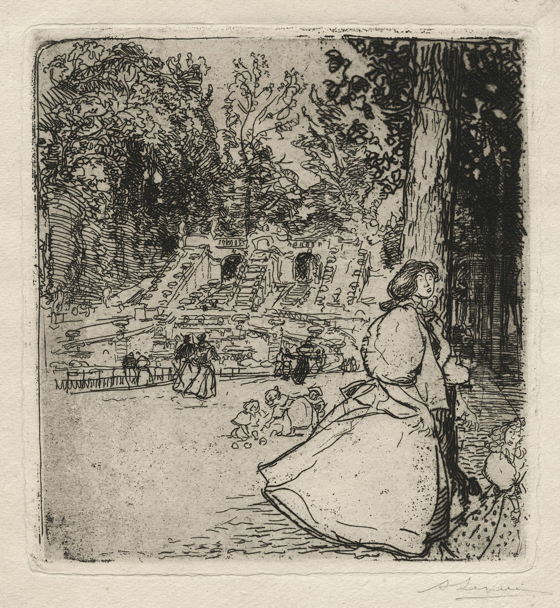 Auguste LEPÈRE, À Saint-Cloud, 1895, Gravure originale à l&rsquo;eau-forte, Galerie Paul Prouté Paris