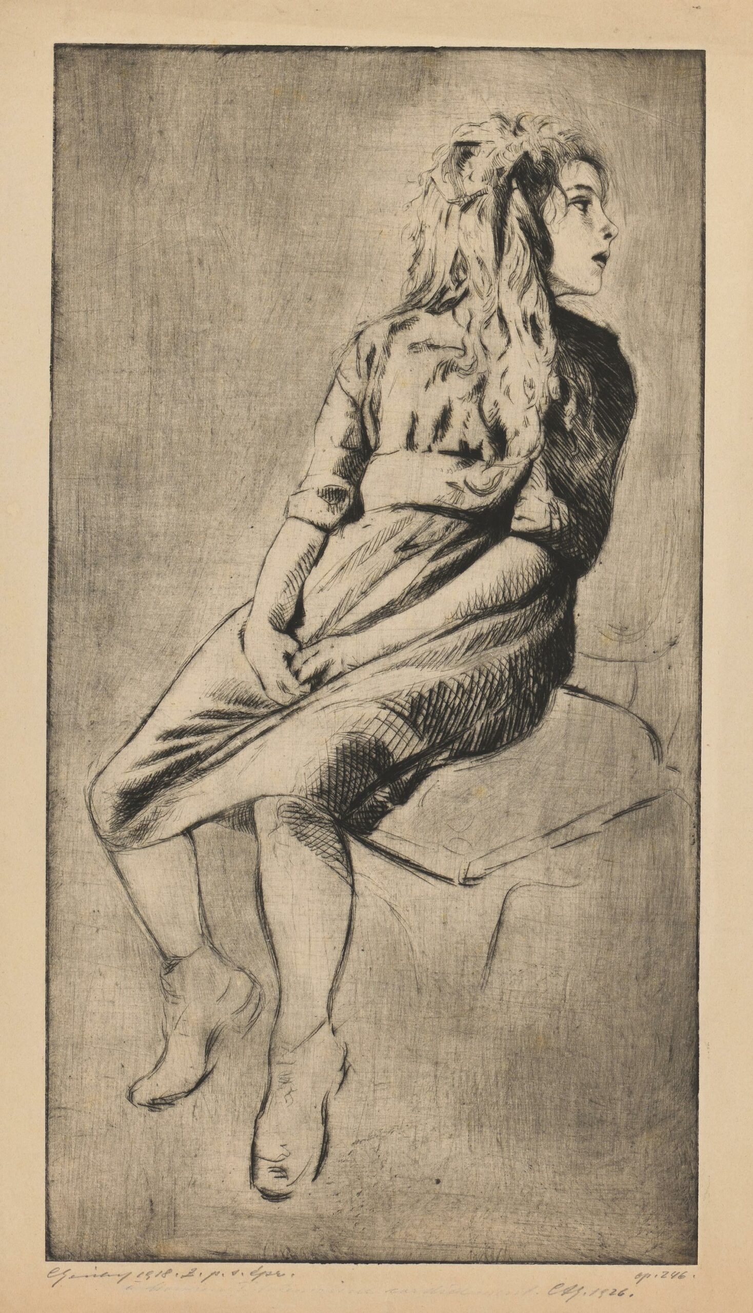 Carl Anton REICHEL, Ruth, 1918, Gravure originale à l&rsquo;eau-forte et pointe sèche, Galerie Paul Prouté Paris