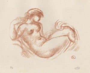 Femme en berceau, le bras droit levé