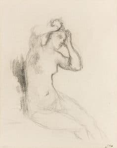 Femme nue se coiffant
