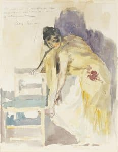 Danseuse espagnole remettant son soulier