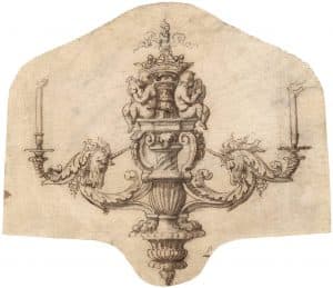 Projet de lustre aux armes de Colbert