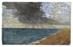 Effet de soleil couchant en bord de mer