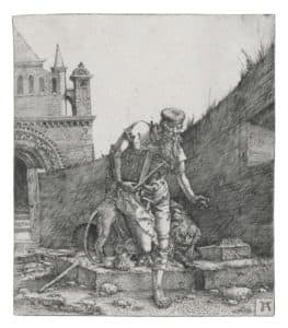 Saint Jérôme marchant dans un cimetière