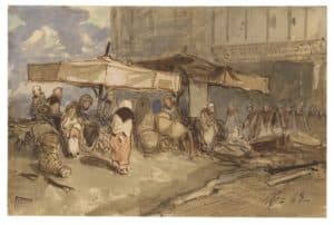Scène de marché