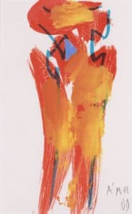 Signe-personnage, carte de vœux de l’artiste pour 1991
