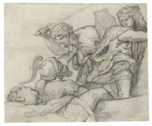 Copie d’un détail de la Bataille du pont Milvius, de Giulio Romano
