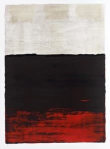 Terre andalouse rouge (composition verticale en rouge, noir et gris)