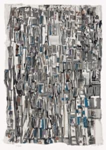 Sans titre (composition en gris, noir, bleu et marron)