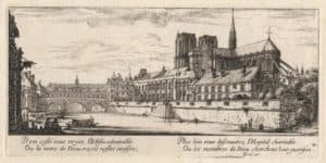 Veue de Nostre Dame et de l’hostel Dieu