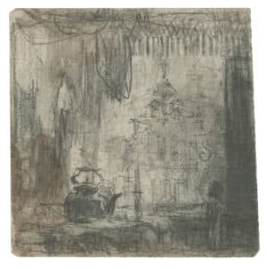Nature morte à la théière devant une fenêtre ouverte