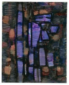Sans titre (composition en bleu, violet et orangé)