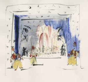 Projet de décor pour Le Bourgeois gentilhomme de Molière