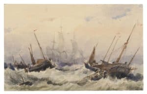 Voiliers sur une mer agitée