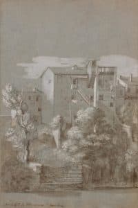 Maisons sur les bords du Tibre, à Rome
