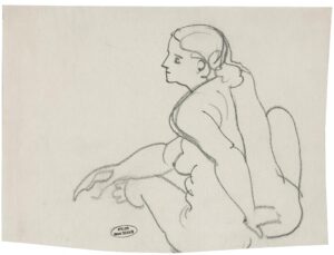 Nu féminin, assis de dos