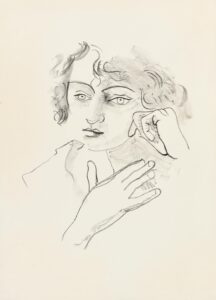 Tête de femme aux yeux clairs 