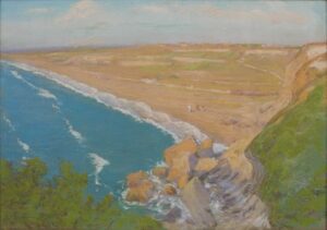 Vue d’une plage en surplomb
