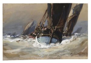 Voiliers sur une mer agitée